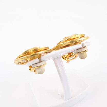 CHANEL Earring Plated Gold gold vintage Oval Women Used