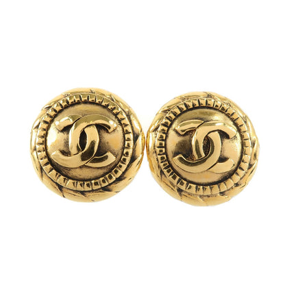 CHANEL Earring Plated Gold bronze vintage COCO Mark Women Used