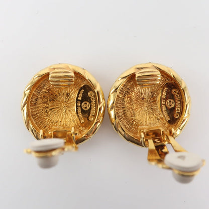 CHANEL Earring Plated Gold bronze vintage COCO Mark Women Used