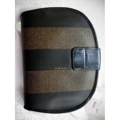 Fendi Brown Tobacco Striped Rounded Wallet