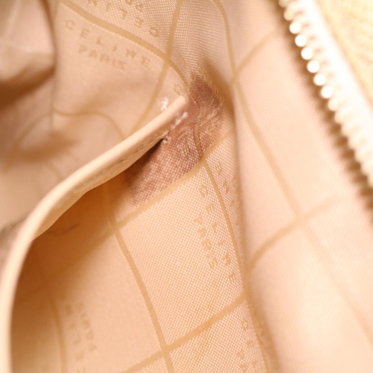 Celine Shoulder Bag Enamel nylon Beige  36352