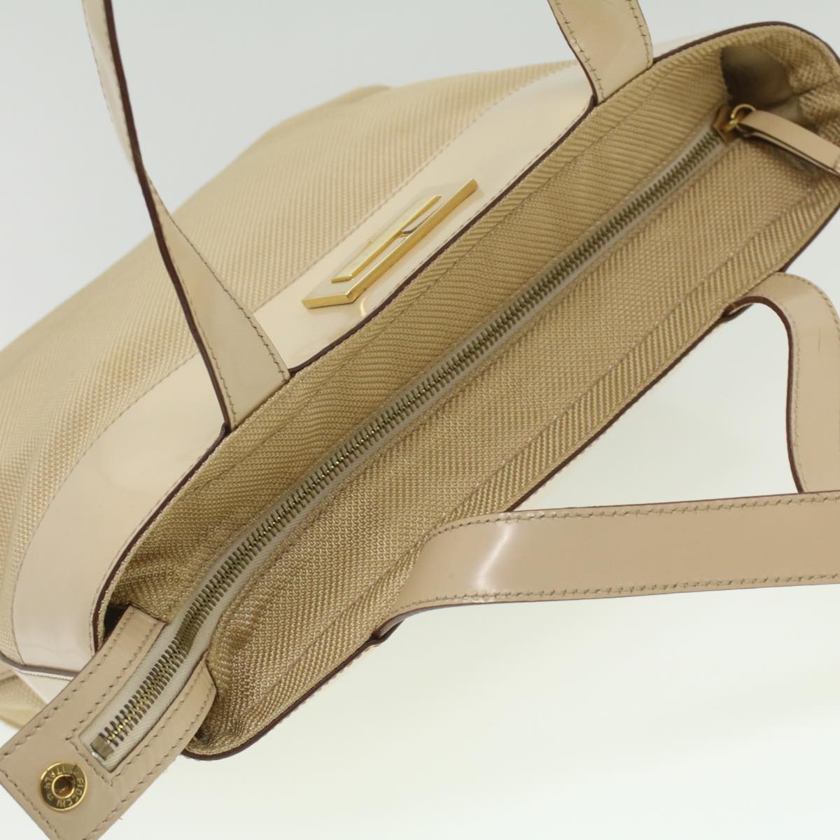 Celine Shoulder Bag Enamel nylon Beige  36352