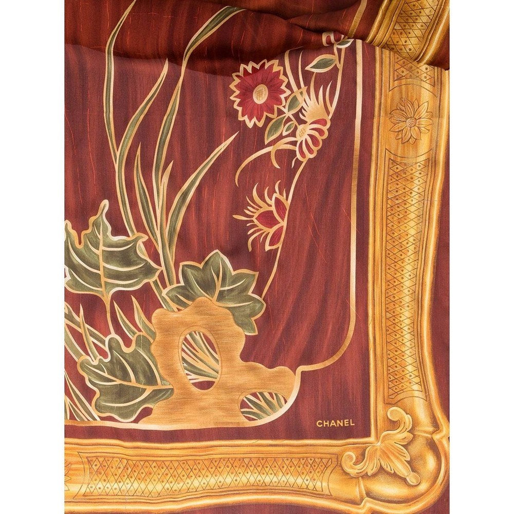 Chanel Chanel Floral Silk Foulard