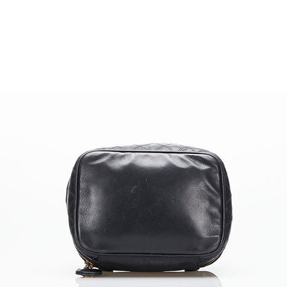 Chanel Cocomark Vanity Bag Handbag Black Leather  Chanel