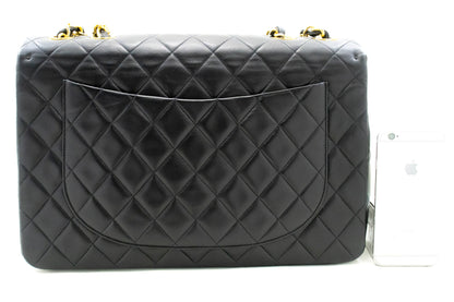Chanel Classic Large " New Chain Shoulder Bag Black Lambskin
