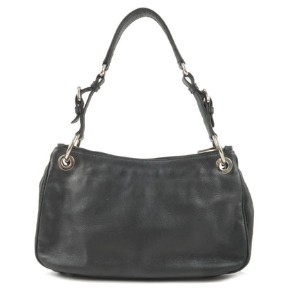 PRADA Vitello Phenix Leather Shoulder Bag NERO Black B4894M