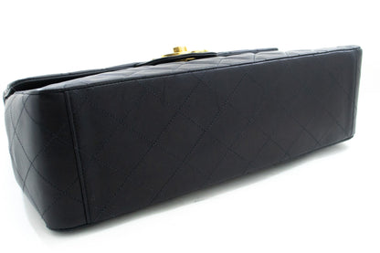 Chanel Classic Large " New Chain Shoulder Bag Black Lambskin
