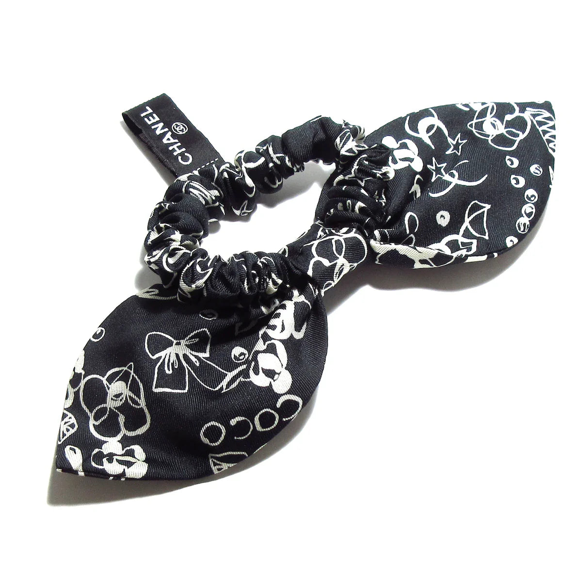 Chanel bow silk hair accessory