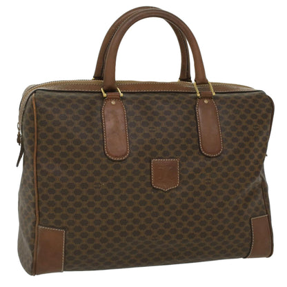 Celine Macadam Canvas Boston Bag PVC Leather Brown  36617