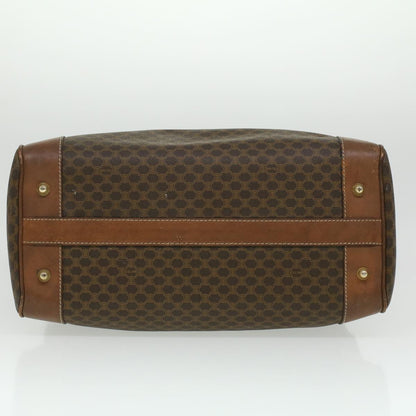 Celine Macadam Canvas Boston Bag PVC Leather Brown  36617