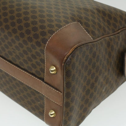 Celine Macadam Canvas Boston Bag PVC Leather Brown  36617