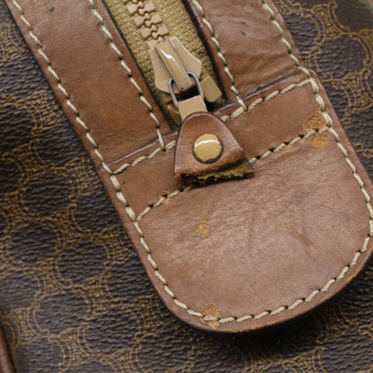 Celine Macadam Canvas Boston Bag PVC Leather Brown  36617