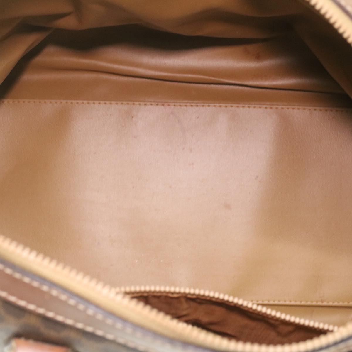 Celine Macadam Canvas Boston Bag PVC Leather Brown  36617