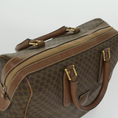 Celine Macadam Canvas Boston Bag PVC Leather Brown  36617