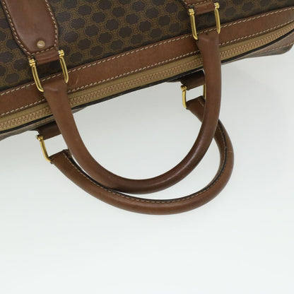 Celine Macadam Canvas Boston Bag PVC Leather Brown  36617