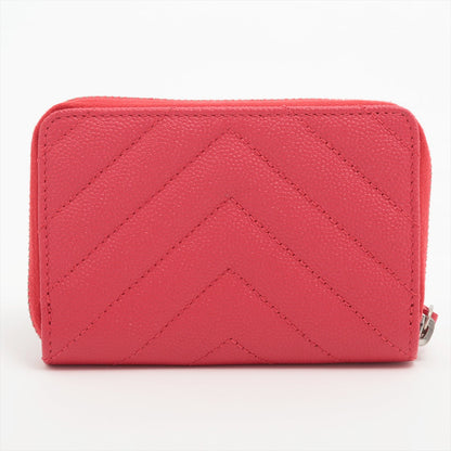 Chanel Matrasse Caviar S Cardcase Pink Silver Gold  25th