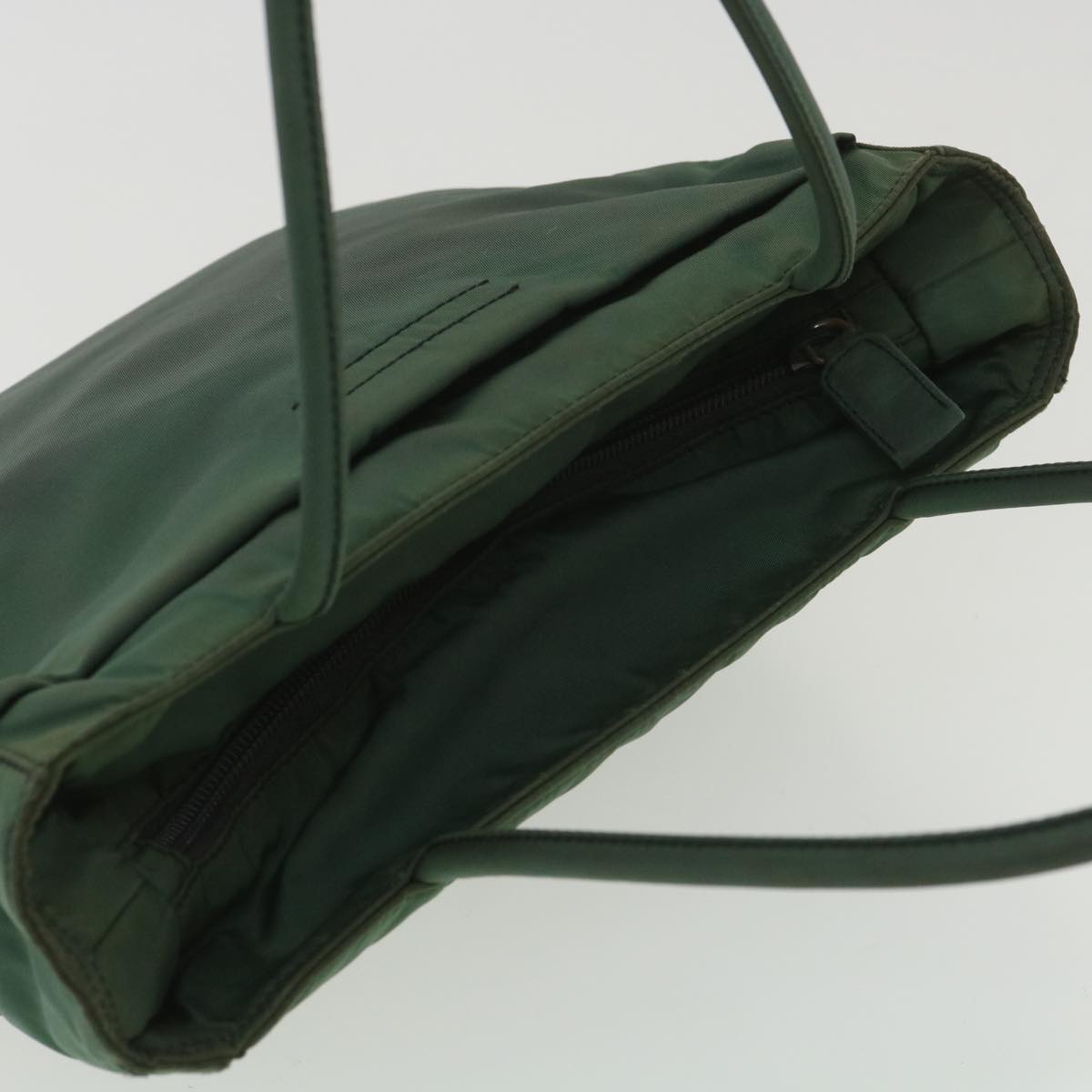 Prada Hand Bag Nylon Green  36639