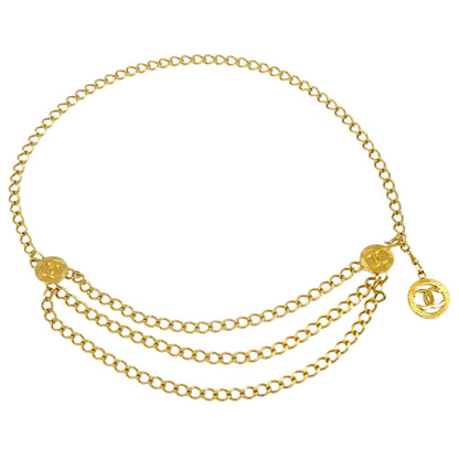 Chanel Medallion Chain Belt Gold 1984 Small Good