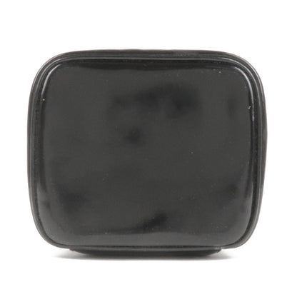 CHANEL Enamel Vanity Bag Hand Bag Cosmetic Bag Black A01998