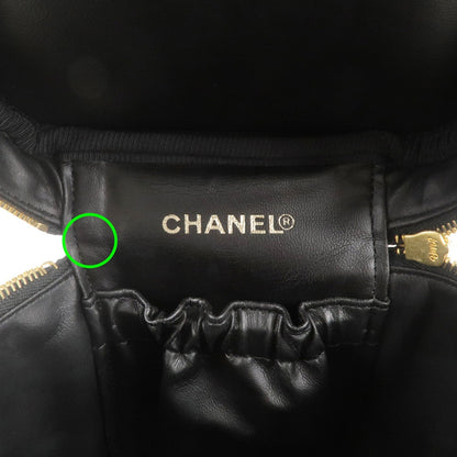 CHANEL Enamel Vanity Bag Hand Bag Cosmetic Bag Black A01998