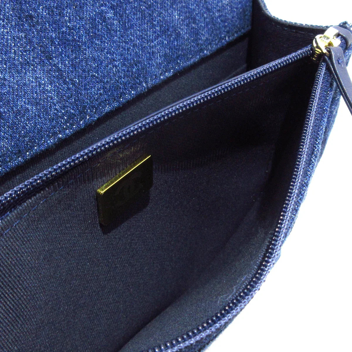 Chanel 19 Blue Navy Denim wallet on chain
