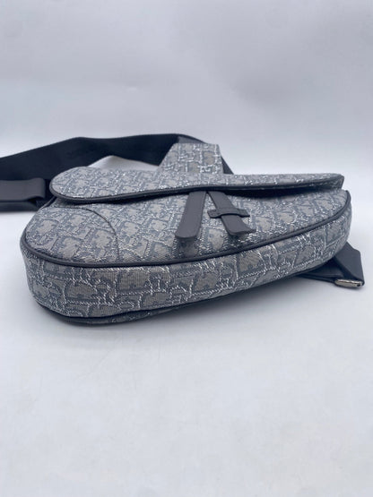 Christian Dior Saddle Crossbody Bag Oblique Canvas Gray Canvas Crossbody Bag Bag ()