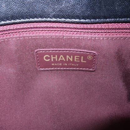 CHANEL Matelasse Lamb Skin Vintage Chain Shoulder Bag Black