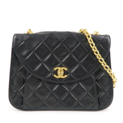 CHANEL Matelasse Lamb Skin Bijoux Chain Shoulder Bag Black