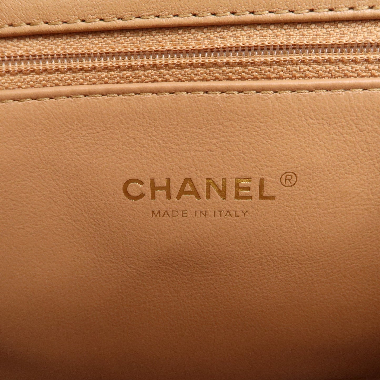 CHANEL Matelasse Lamb Skin Chain Shoulder Bag Beige Gold HDW