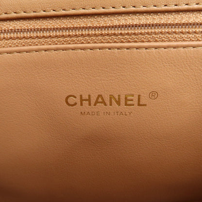 CHANEL Matelasse Lamb Skin Chain Shoulder Bag Beige Gold HDW