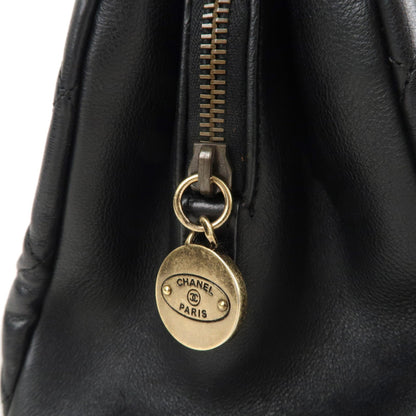 CHANEL Matelasse Lamb Skin Chain Shoulder Bag Black Vintage Gold