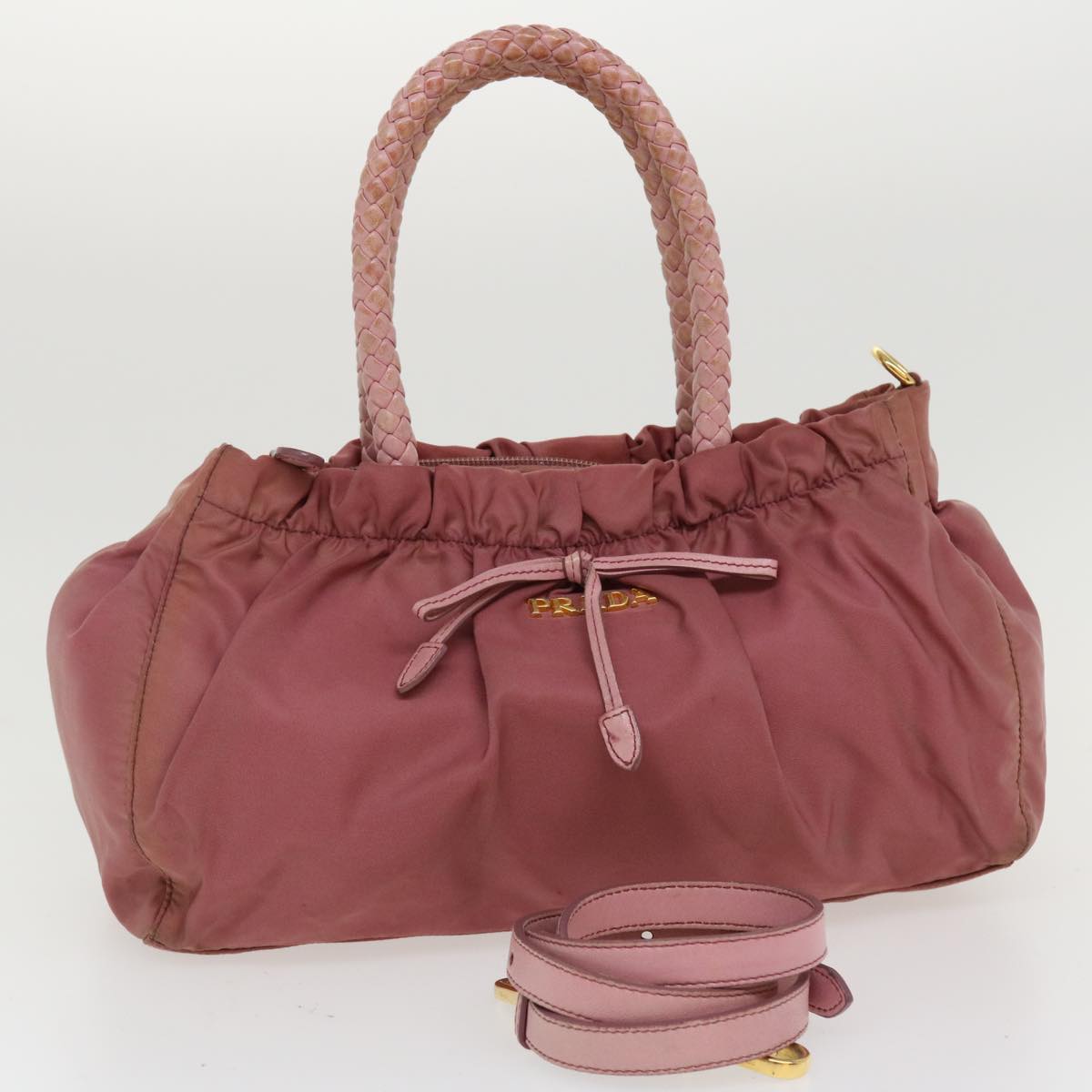 Prada Shoulder Bag Nylon 2way Pink  36966