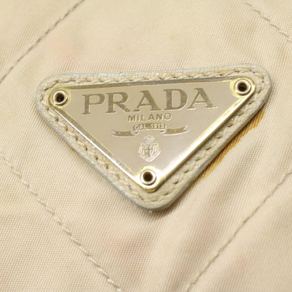 Prada Chain Shoulder Bag Nylon Beige  36975