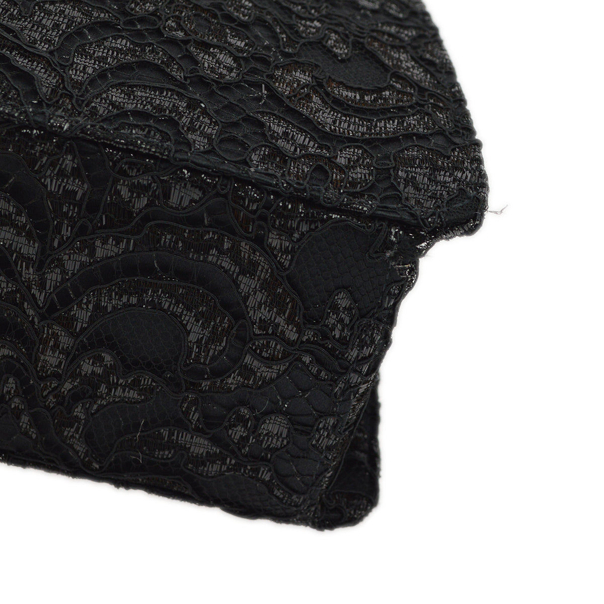 Chanel Black Satin Lace Double Sided Turn lock HandBag