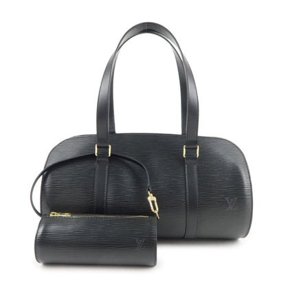 Louis Vuitton Epi Soufflot & Pouch Hand Bag Noir Black M52862