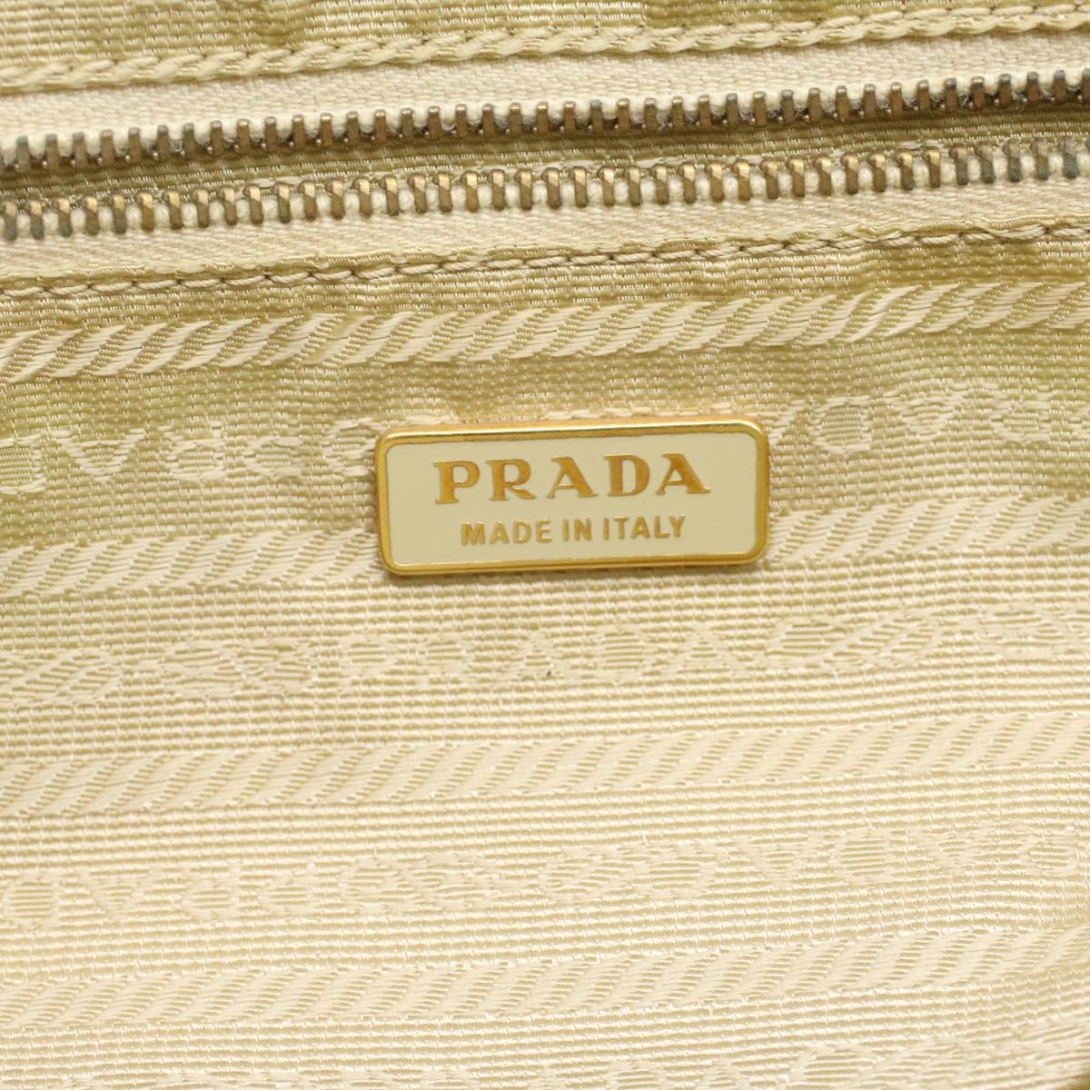 Prada Hand Bag Nylon Beige  37133