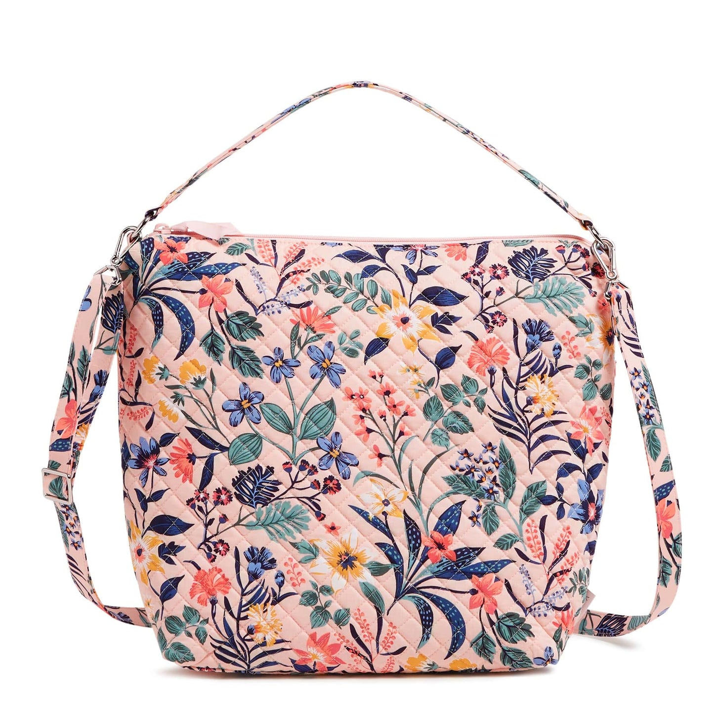 Oversized Hobo Shoulder Bag-Paradise Coral-Image 1-Vera Bradley