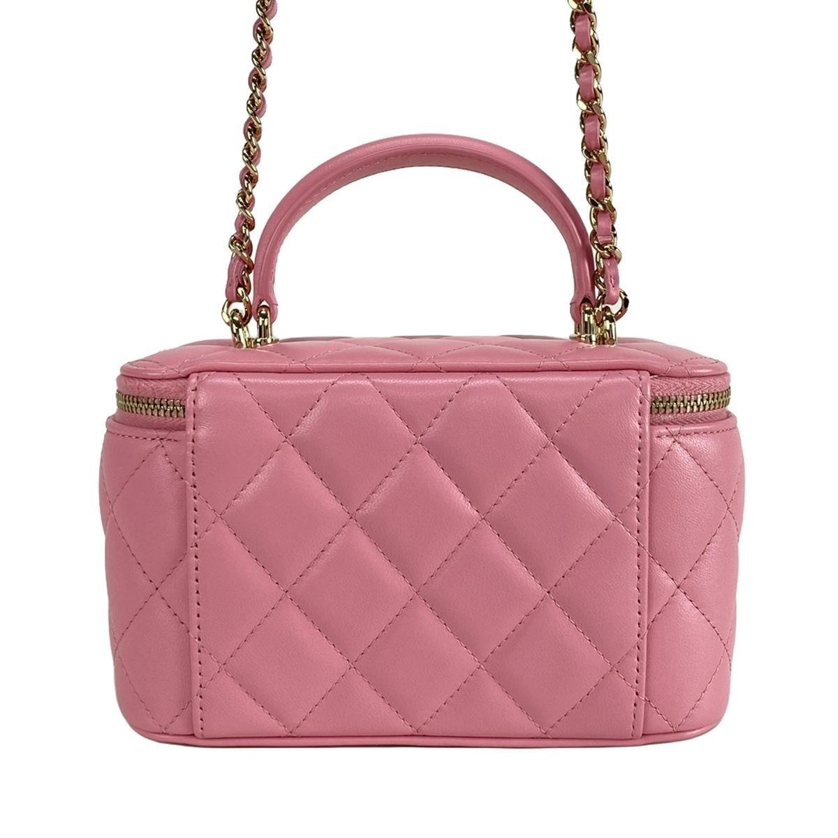 Chanel Pink Vanity Case Top Handle bag