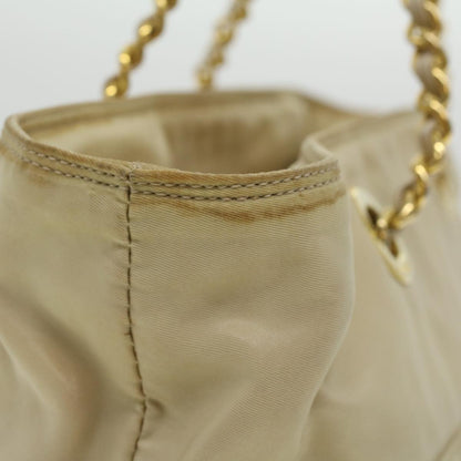 Prada Chain Shoulder Bag Nylon Beige  37714