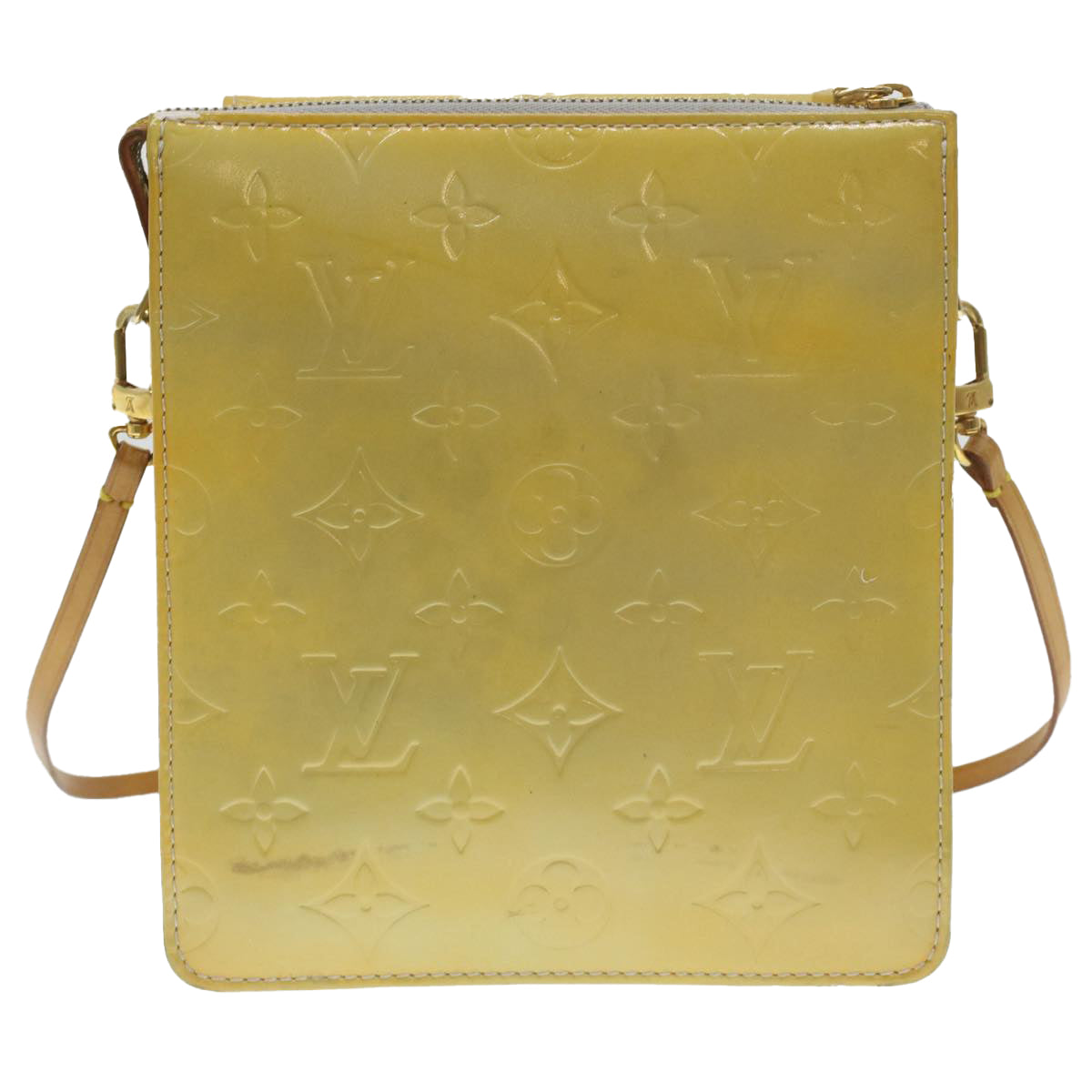 LOUIS VUITTON Monogram Vernis Motto Accessory Pouch Beige M91136 LV 37735