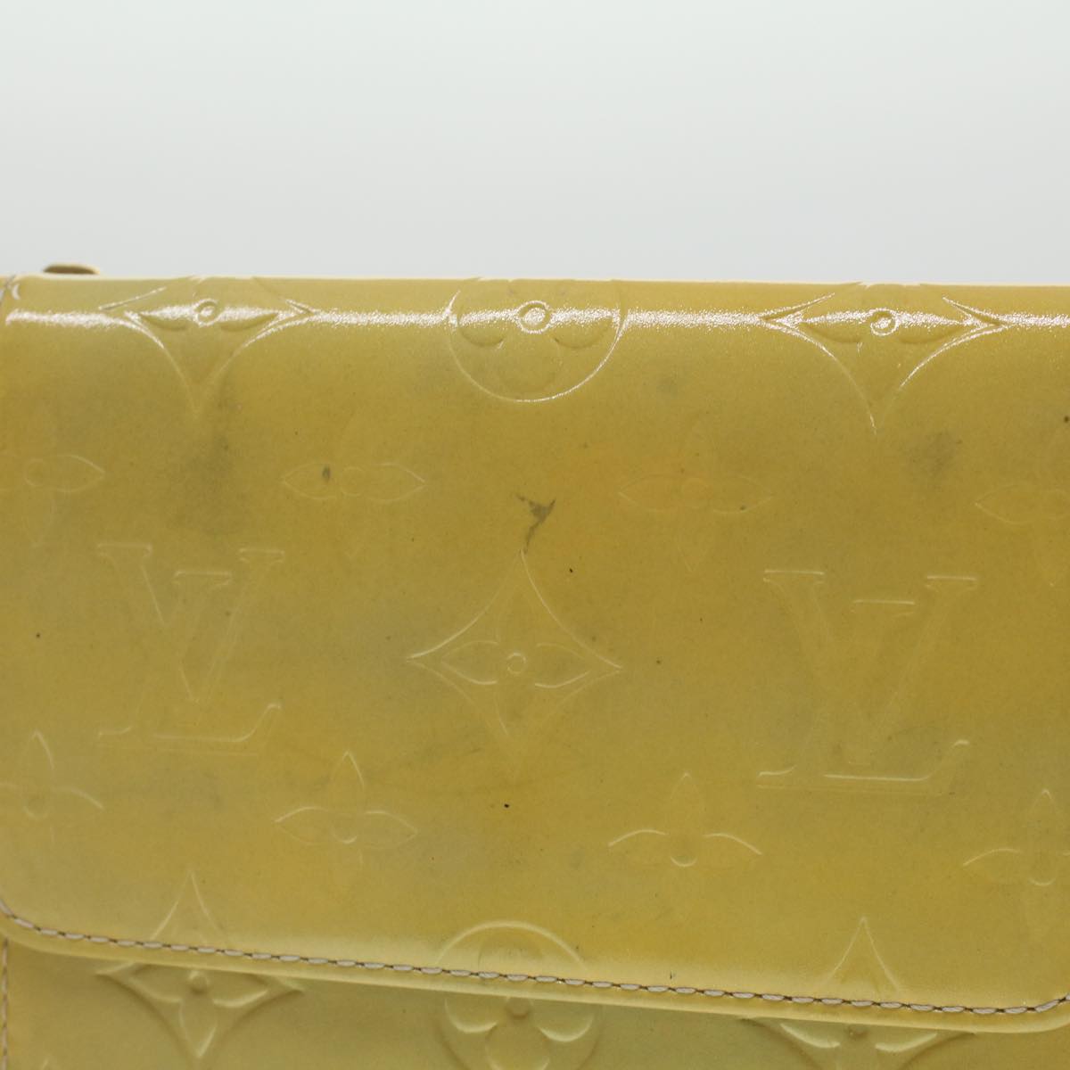 LOUIS VUITTON Monogram Vernis Motto Accessory Pouch Beige M91136 LV 37735