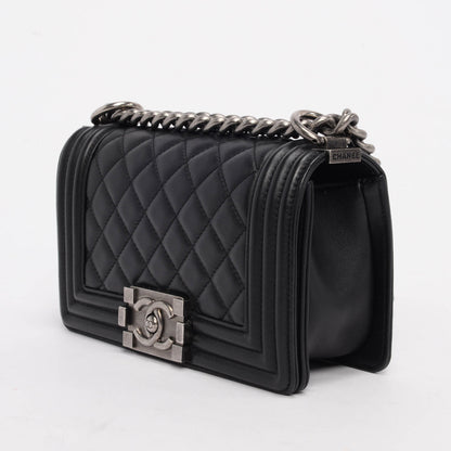 Chanel Black Quilted Lambskin Small Boy Bag