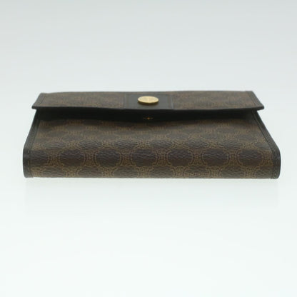 Celine Macadam Canvas Wallet PVC Leather Brown  37771