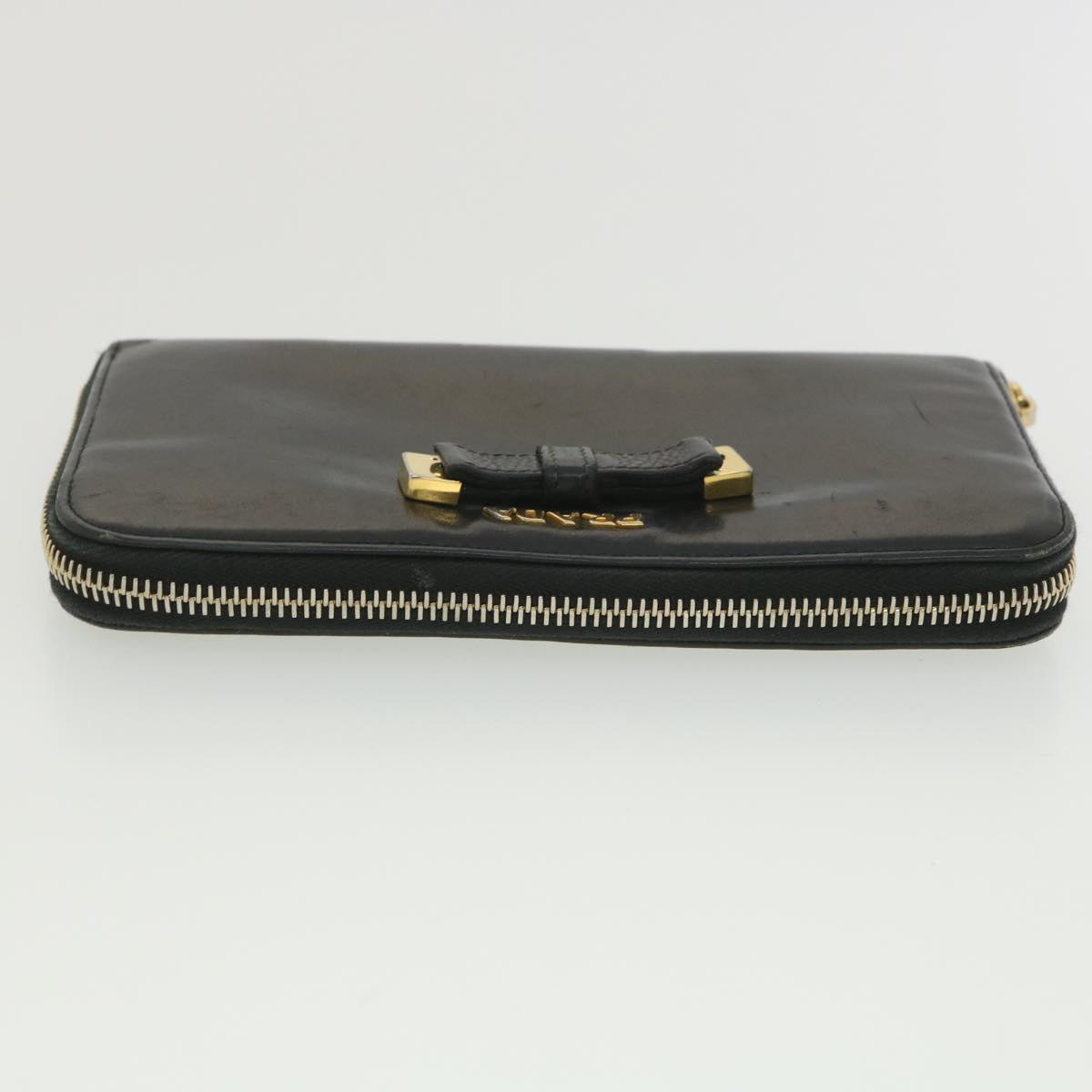 Prada Long Wallet Leather Black  37991