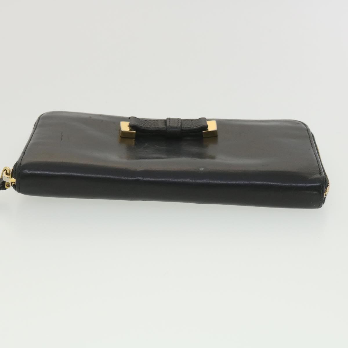 Prada Long Wallet Leather Black  37991