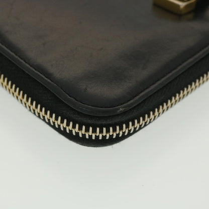 Prada Long Wallet Leather Black  37991