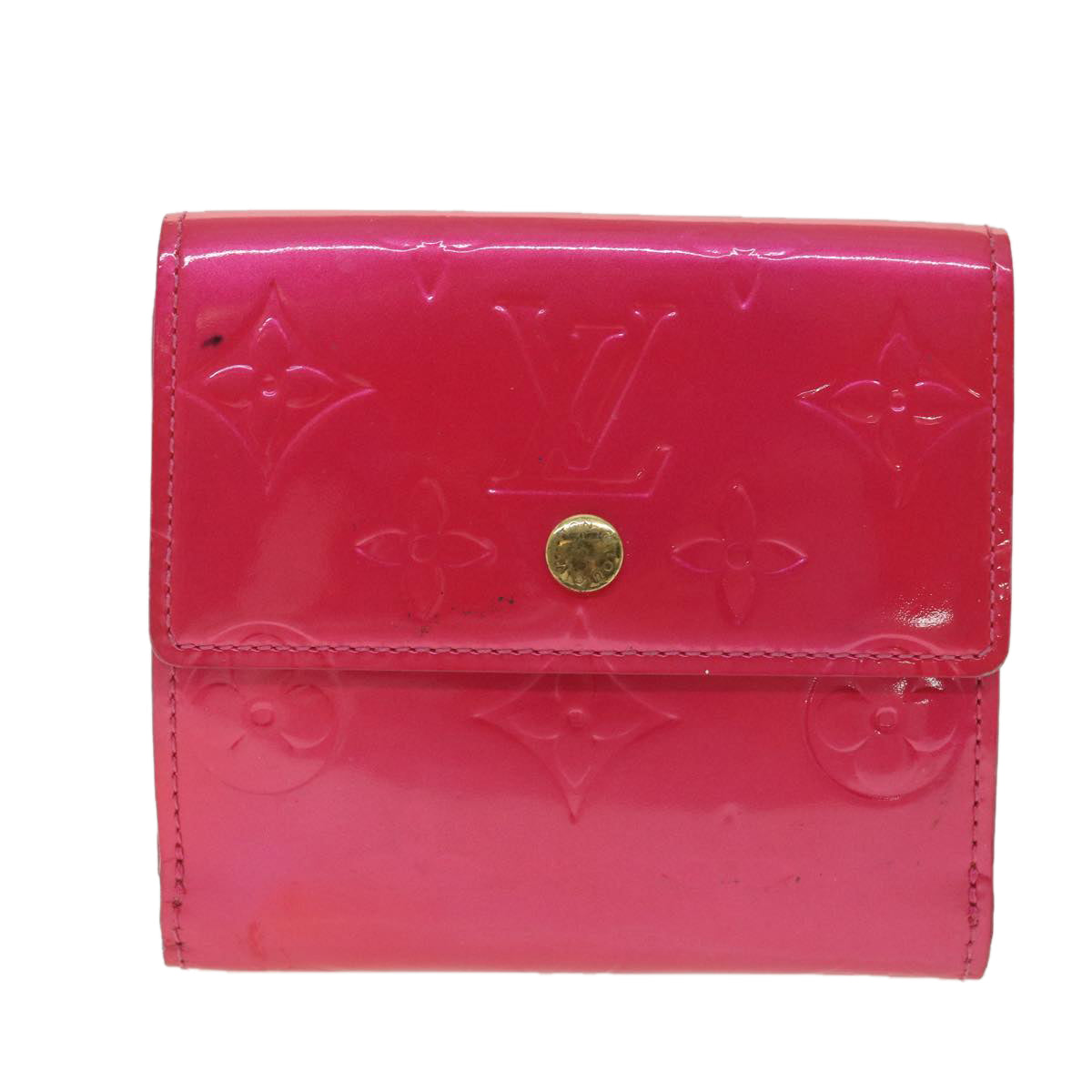 LOUIS VUITTON Vernis Portomone Bie Cult Credit Wallet Pink M91248 LV Auth 37992