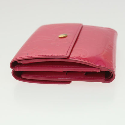 LOUIS VUITTON Vernis Portomone Bie Cult Credit Wallet Pink M91248 LV Auth 37992