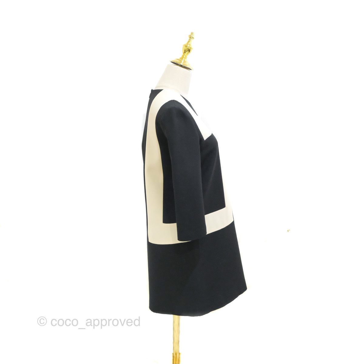 Christian Dior Black White Wool Silk Dress 2019AW Size 34