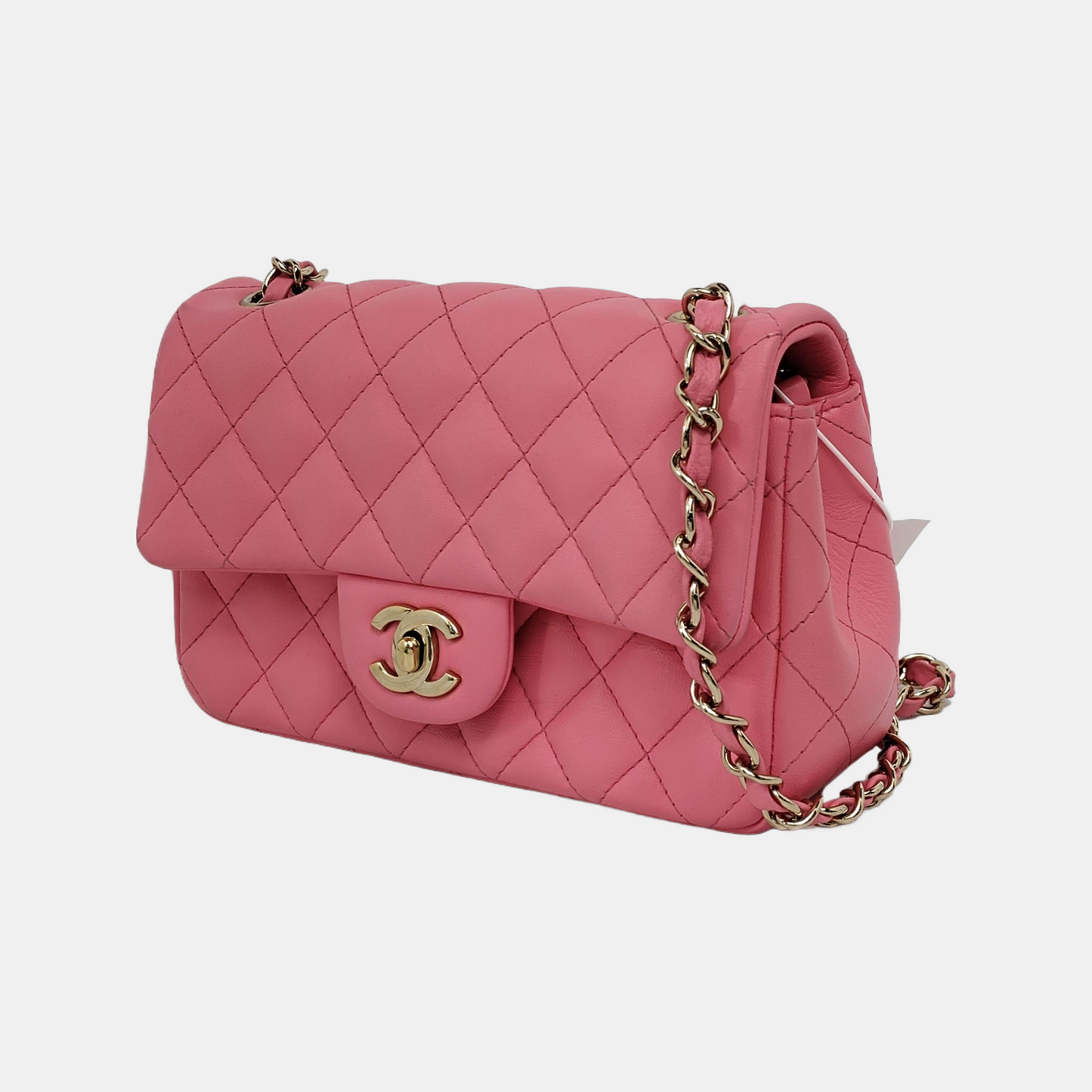 Chanel Classic Flap Rectangular Mini Pink Lambskin Gold Hardware